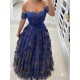 A-Line Lace Off-the-Shoulder Long Prom Dresses Formal Evening Gowns 6011457