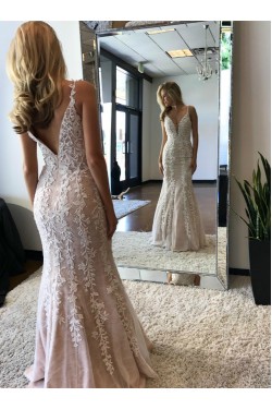 Mermaid Lace Long Prom Dresses Formal Evening Gowns 6011504