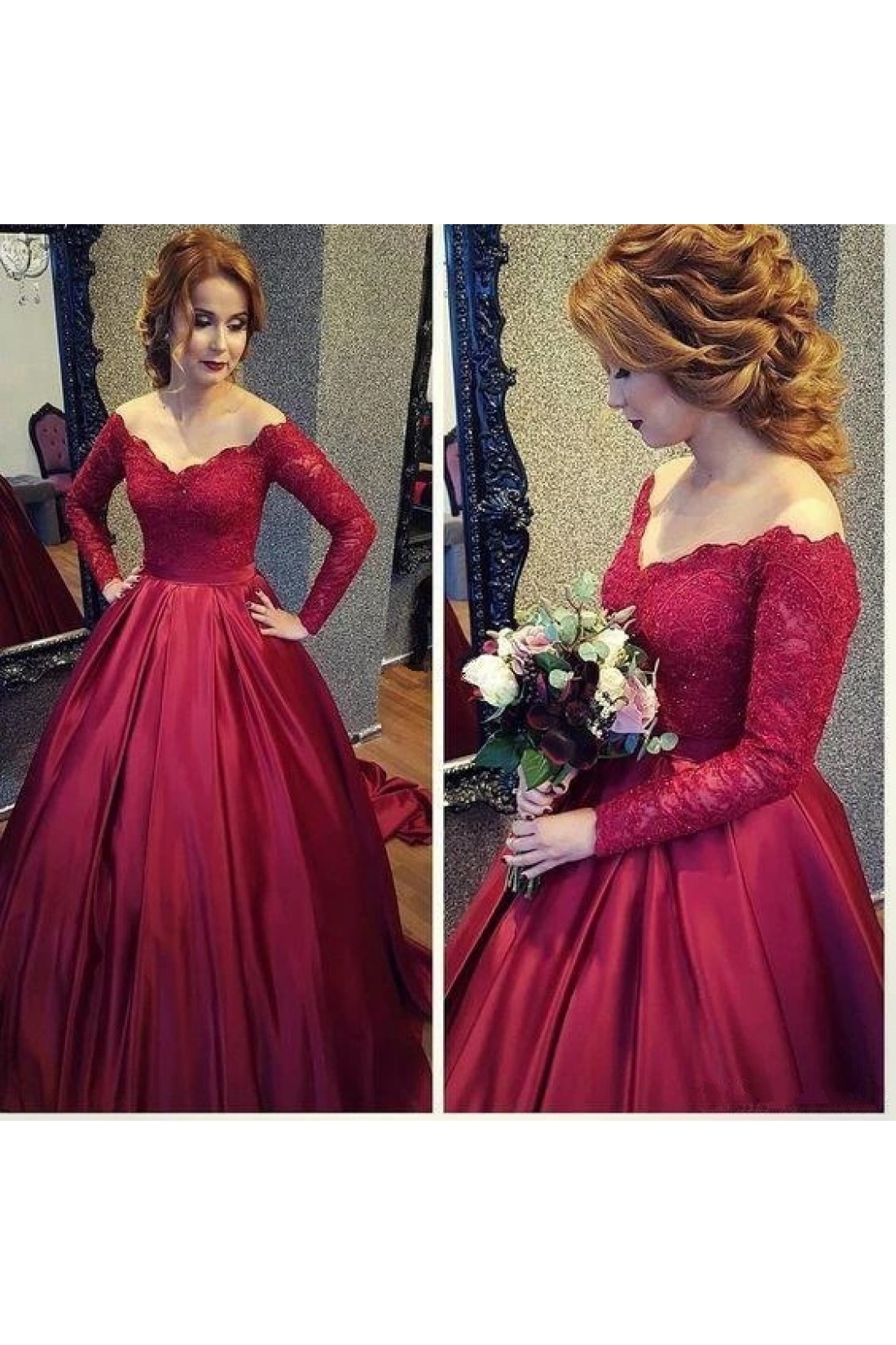 Beading Ball Gown Long Formal Prom Dress,Popular Evening Dress,Fashion Winter Formal Prom Dress main image 0