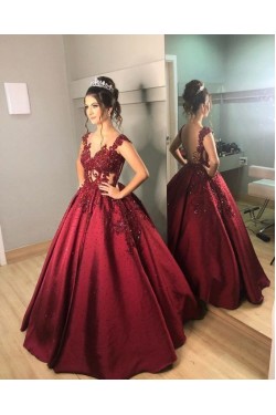 Ball Gown Beaded Lace Long Prom Dresses Formal Evening Gowns 6011534