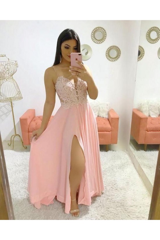 A-Line Chiffon Lace Beaded Long Prom Dresses Formal Evening Gowns 6011545 A-Line Chiffon Lace Beaded Long Prom Dresses Formal Evening Gowns 6011545