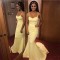 Long Yellow Mermaid Prom Dresses Formal Evening Gowns 6011559