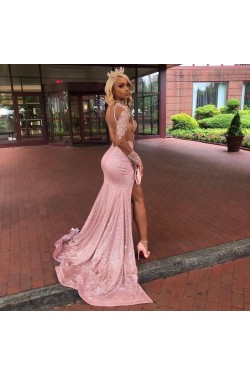 Mermaid Beaded Lace Sequins Sparkle Long Prom Dresses Formal Evening Gowns 6011572
