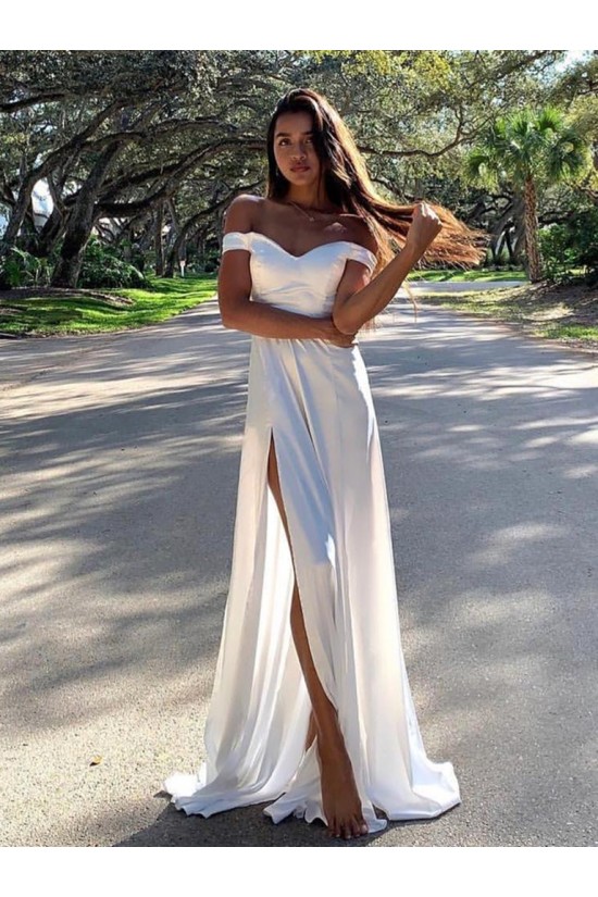 Long White Off-the-Shoulder Prom Dresses Formal Evening Gowns 6011575 Long White Off-the-Shoulder Prom Dresses Formal Evening Gowns 6011575