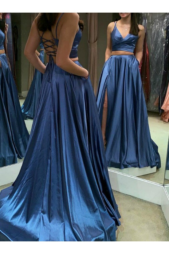 A-Line Two Pieces Long Prom Dresses Formal Evening Gowns 6011581 A-Line Two Pieces Long Prom Dresses Formal Evening Gowns 6011581