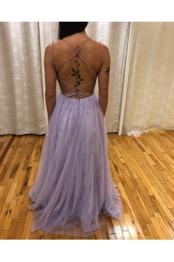 A-Line Beaded Lace Tulle Long Prom Dresses Formal Evening Gowns 6011582