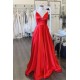 A-Line Long Satin V-Neck Prom Dresses Formal Evening Gowns 6011591 A-Line Long Satin V-Neck Prom Dresses Formal Evening Gowns 6011591