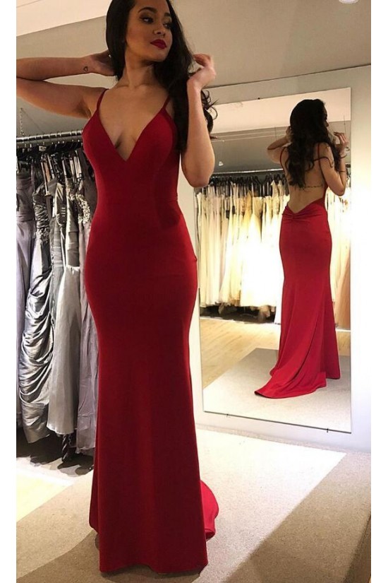 Mermaid V-Neck Backless Long Prom Dresses Formal Evening Gowns 6011593 Mermaid V-Neck Backless Long Prom Dresses Formal Evening Gowns 6011593