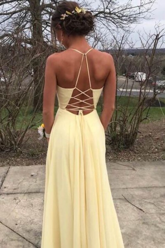 A-Line Long Red Chiffon Prom Dresses Formal Evening Gowns 6011594
