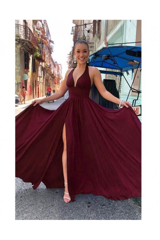 A-Line Simple V-Neck Long Prom Dresses Formal Evening Gowns 6011595 A-Line Simple V-Neck Long Prom Dresses Formal Evening Gowns 6011595