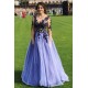 A-Line Lace Tulle Long Prom Dresses Formal Evening Gowns 6011609 A-Line Lace Tulle Long Prom Dresses Formal Evening Gowns 6011609