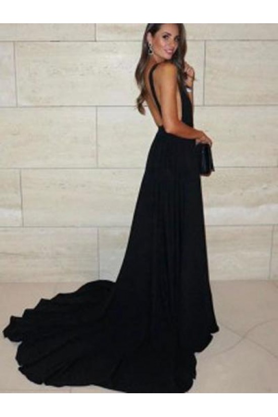A-Line Long Chiffon V-Neck Prom Dresses Formal Evening Gowns 6011645 A-Line Long Chiffon V-Neck Prom Dresses Formal Evening Gowns 6011645