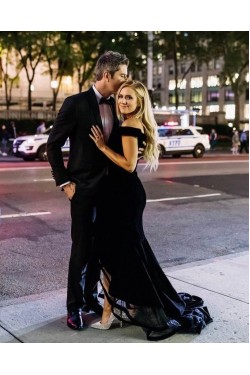 Long Black Off-the-Shoulder Prom Dresses Formal Evening Gowns 6011654