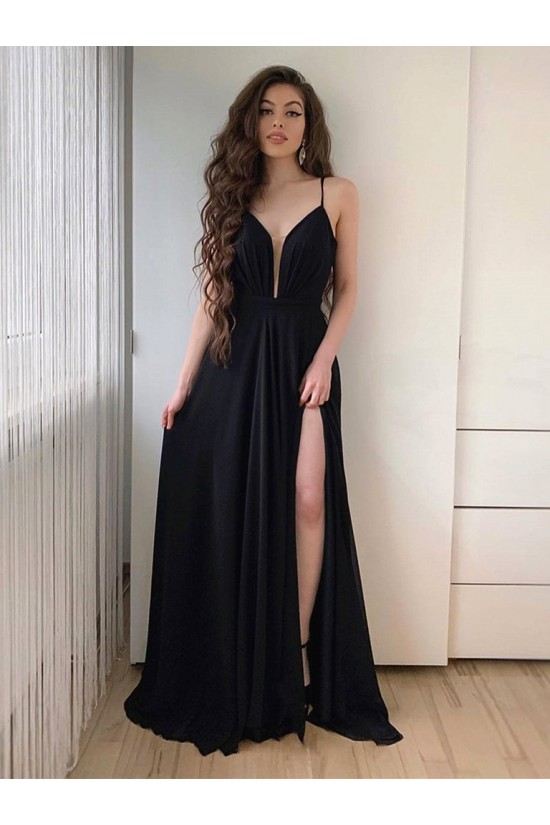 A-Line Long Black Chiffon Prom Dresses Formal Evening Gowns 6011658 A-Line Long Black Chiffon Prom Dresses Formal Evening Gowns 6011658