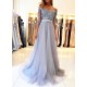 A-Line Off-the-Shoulder Lace Tulle Long Prom Dresses Formal Evening Gowns 601814 A-Line Off-the-Shoulder Lace Tulle Long Prom Dresses Formal Evening Gowns 601814