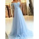 A-Line Off-the-Shoulder Lace Tulle Long Prom Dresses Formal Evening Gowns 601814 A-Line Off-the-Shoulder Lace Tulle Long Prom Dresses Formal Evening Gowns 601814