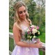 A-Line Lace Tulle V-Neck Long Prom Dresses Formal Evening Gowns 601822