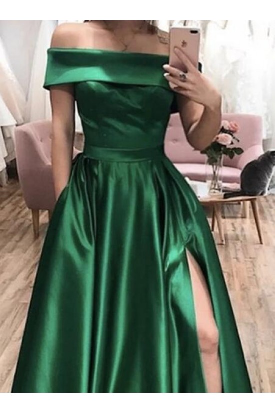 A-Line Off-the-Shoulder Long Prom Dresses Formal Evening Gowns With Pockets 601826 A-Line Off-the-Shoulder Long Prom Dresses Formal Evening Gowns With Pockets 601826