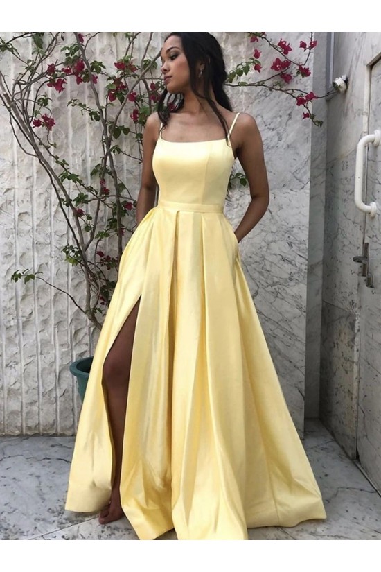 A-Line Spaghetti Straps Long Prom Dresses Formal Evening Gowns 601830 A-Line Spaghetti Straps Long Prom Dresses Formal Evening Gowns 601830