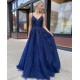 A-Line Spaghetti Straps Lace V-Neck Long Prom Dresses Formal Evening Gowns 601831 A-Line Spaghetti Straps Lace V-Neck Long Prom Dresses Formal Evening Gowns 601831