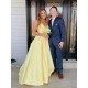 A-Line Spaghetti Straps V-Neck Long Prom Dresses Formal Evening Gowns With Pockets 601835 A-Line Spaghetti Straps V-Neck Long Prom Dresses Formal Evening Gowns With Pockets 601835