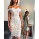 Elegant Short Off-the-Shoulder Formal Evening Gowns with Lace Appliques Mother of The Bride Dresses 601862 Elegant Short Off-the-Shoulder Formal Evening Gowns with Lace Appliques Mother of The Bride Dresses 601862