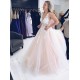 A-Line Sleeveless V-Neck Tulle Long Prom Dresses Formal Evening Gowns 601869 A-Line Sleeveless V-Neck Tulle Long Prom Dresses Formal Evening Gowns 601869