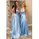 A-Line V-Neck Simple Stunning Long Prom Dresses Formal Evening Gowns 601874 A-Line V-Neck Simple Stunning Long Prom Dresses Formal Evening Gowns 601874