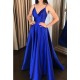 A-Line V-Neck Royal Blue Long Prom Dresses Formal Evening Gowns 601875 A-Line V-Neck Royal Blue Long Prom Dresses Formal Evening Gowns 601875