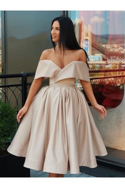 A-Line Off-the-Shoulder Simple Prom Dresses Formal Evening Gowns 601876