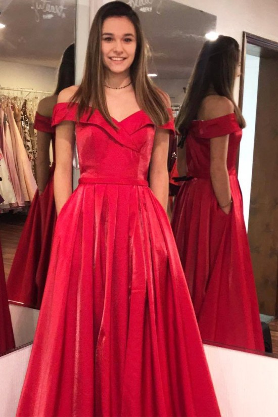 A-Line Off-the-Shoulder Long Prom Dresses Formal Evening Gowns With Pockets 601879 A-Line Off-the-Shoulder Long Prom Dresses Formal Evening Gowns With Pockets 601879