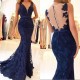 Mermaid Lace V-Neck Long Prom Dresses Formal Evening Gowns 601888 Mermaid Lace V-Neck Long Prom Dresses Formal Evening Gowns 601888