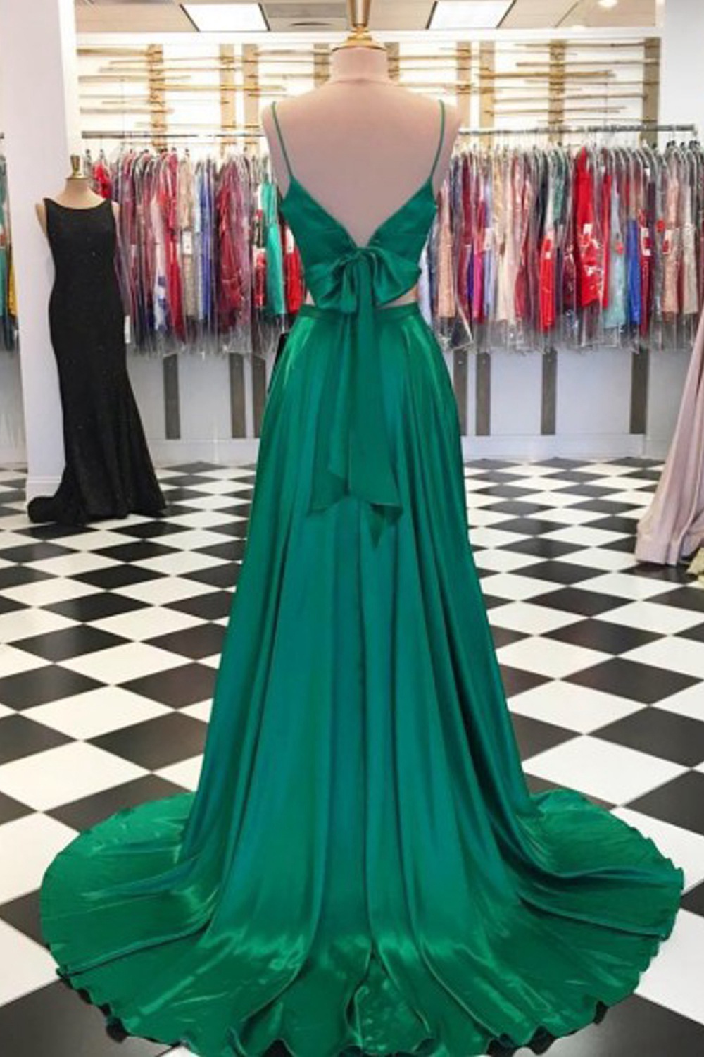 Green Long Prom Gown Sexy Evening Formal main image 1