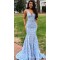 Mermaid Lace V-Neck Long Prom Dresses Formal Evening Gowns 601902