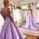 A-Line V-Neck Long Satin Prom Dresses Formal Evening Gowns 601921 A-Line V-Neck Long Satin Prom Dresses Formal Evening Gowns 601921