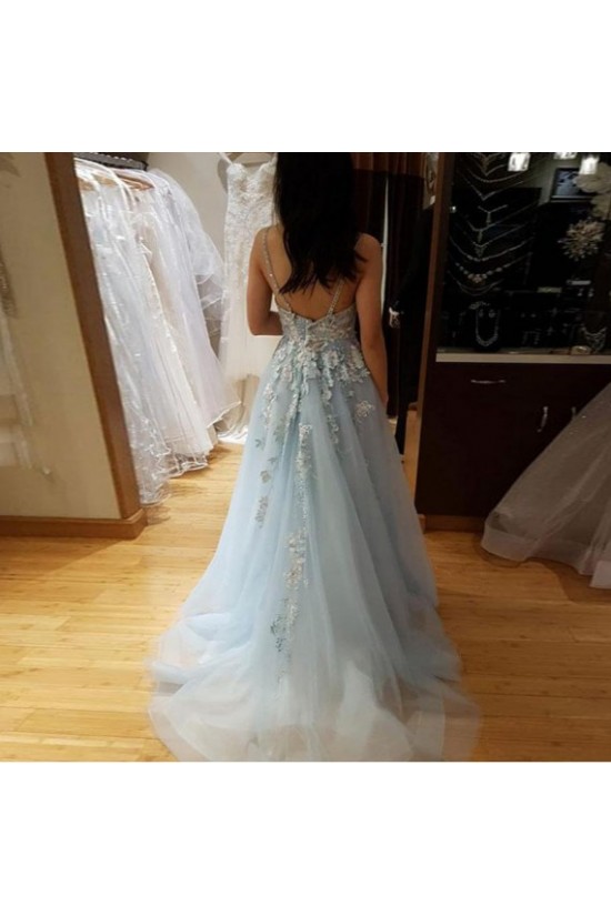 A-Line V-Neck Long Prom Dresses Formal Evening Gowns 601924 A-Line V-Neck Long Prom Dresses Formal Evening Gowns 601924