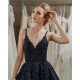 A-Line Spaghetti Straps Long Black Prom Dresses Formal Evening Gowns 601928 A-Line Spaghetti Straps Long Black Prom Dresses Formal Evening Gowns 601928