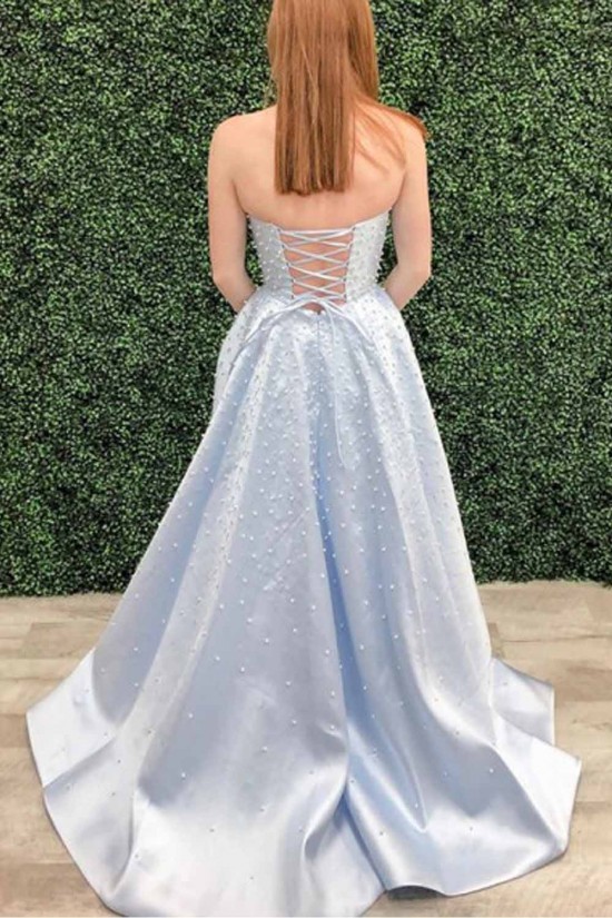 A-Line Strapless Long Prom Dresses Formal Evening Gowns 601929 A-Line Strapless Long Prom Dresses Formal Evening Gowns 601929