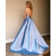 A-Line Backless V-Neck Long Prom Dresses Formal Evening Gowns 601938 A-Line Backless V-Neck Long Prom Dresses Formal Evening Gowns 601938