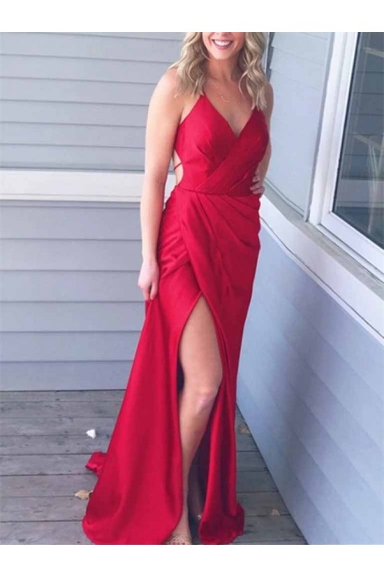 Long Red V-Neck Prom Dresses Formal Evening Gowns 601953 Long Red V-Neck Prom Dresses Formal Evening Gowns 601953