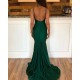 Mermaid V-Neck Long Green Prom Dresses Formal Evening Gowns 601956