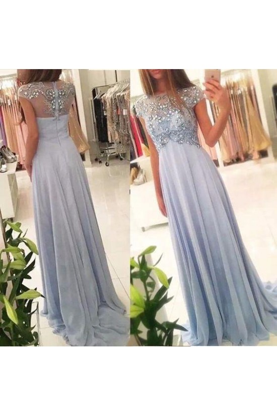 A-Line Beaded Long Prom Dresses Formal Evening Gowns 601967 A-Line Beaded Long Prom Dresses Formal Evening Gowns 601967