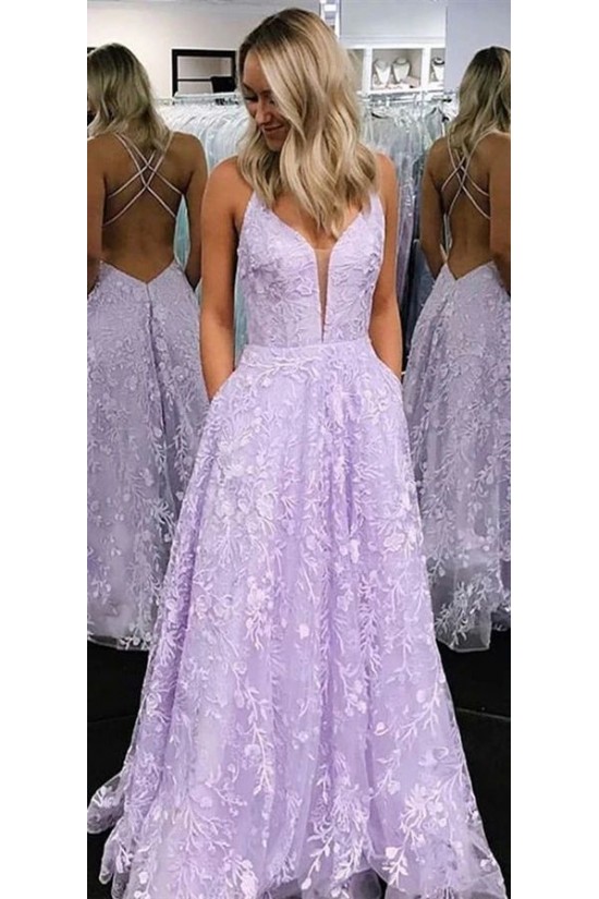 A-Line Lace Long Prom Dresses Formal Evening Gowns 601968 A-Line Lace Long Prom Dresses Formal Evening Gowns 601968