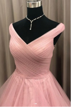 A-Line Off-the-Shoulder Long Prom Dresses Formal Evening Gowns 601977