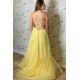 A-Line Tulle and Lace Long Prom Dresses Formal Evening Gowns 601978