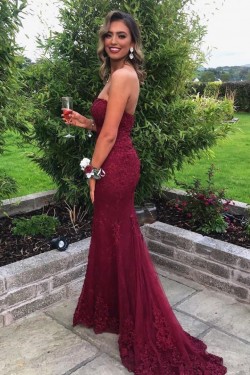 Mermaid Sweetheart Lace Long Prom Dresses Formal Evening Gowns 601980