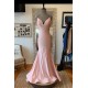 Mermaid V-Neck Long Prom Dresses Formal Evening Gowns 601982
