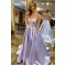 A-Line Long Satin Prom Dresses Formal Evening Gowns 601984