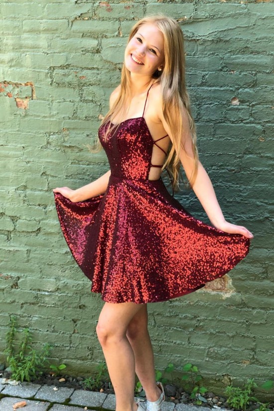 Short Sequins Prom Dress Homecoming Dresses Graduation Party Dresses 701022