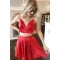 Short Red Two Pieces Prom Dress Homecoming Dresses Graduation Party Dresses 701057